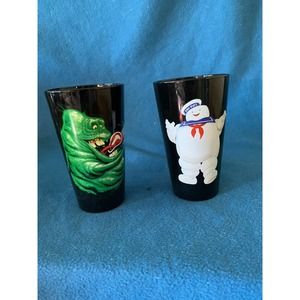 Ghost busters pint beer glasses Slimer And marshmallow Man